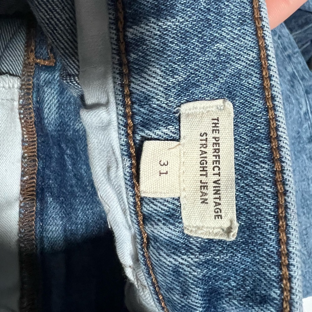 MADEWELL the perfect vintage straight vintage Blue Distressed‎ Jeans 31 - Picture 3 of 12